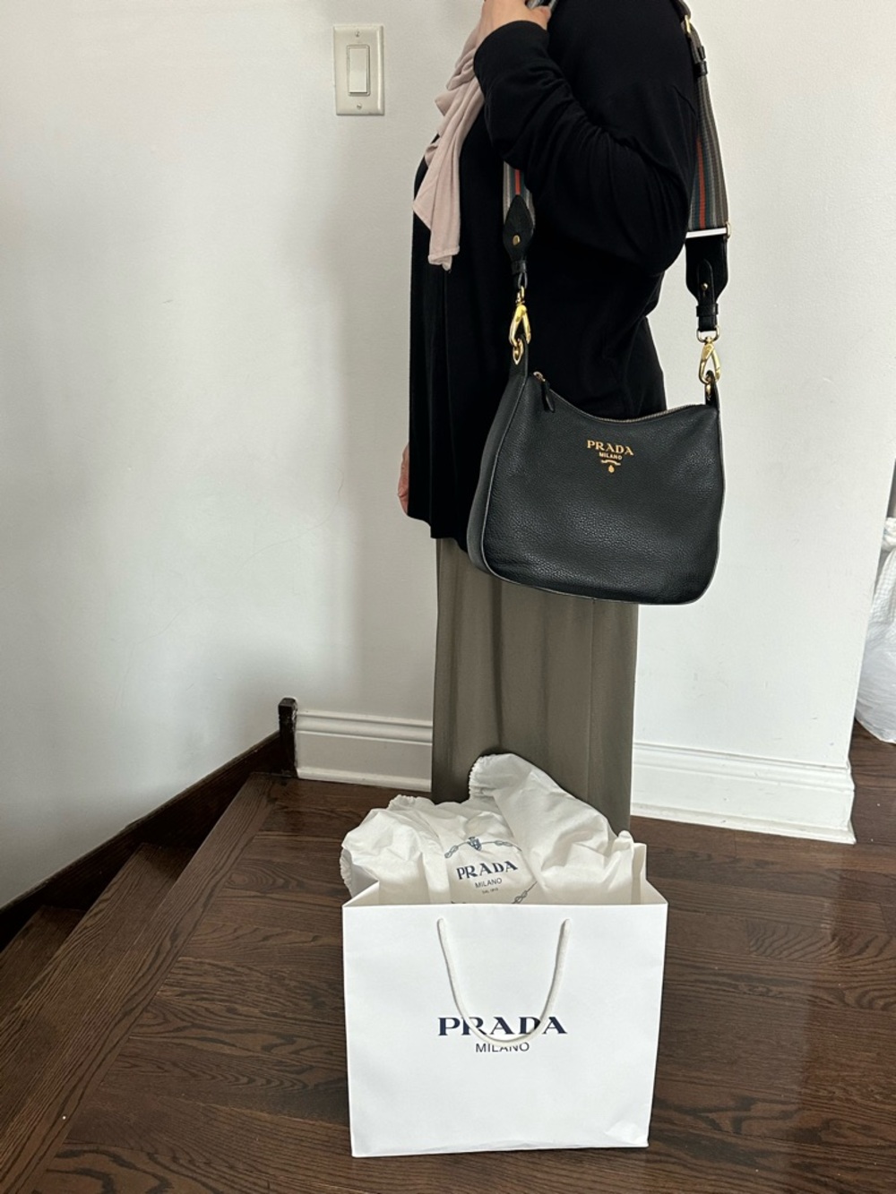 Prada Black Shoulder Bag with Gold Hardware - Picture 14 of 14